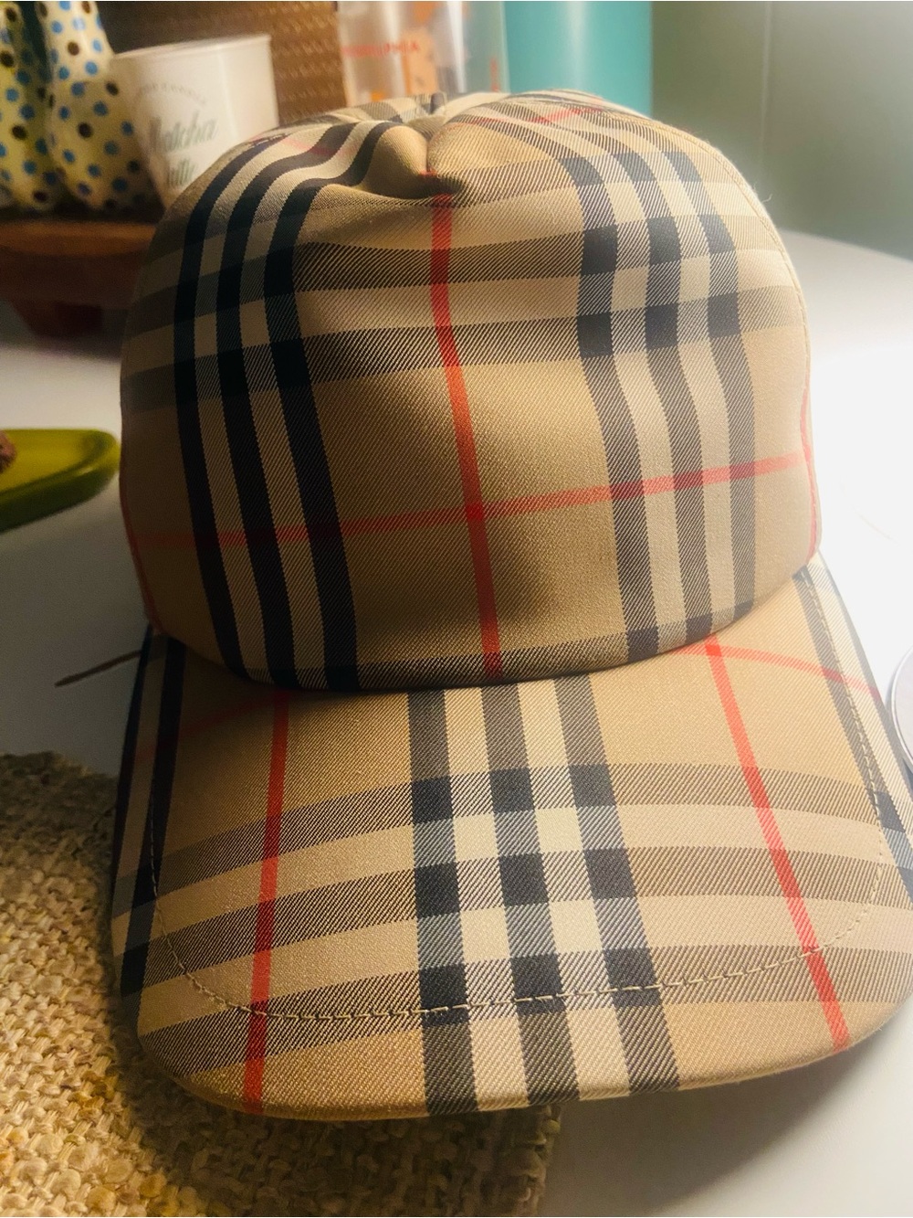Classic Tan Plaid Burberry hat